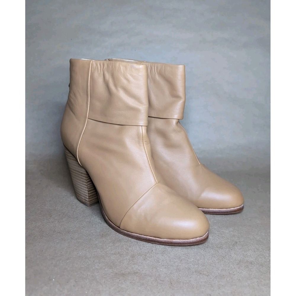 New rag & bone Size 41 Newbury Ankle Boot Bootie Leather Camel Tan Festival